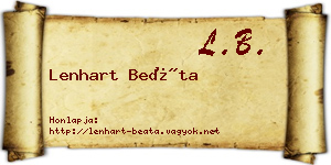 Lenhart Beáta névjegykártya
